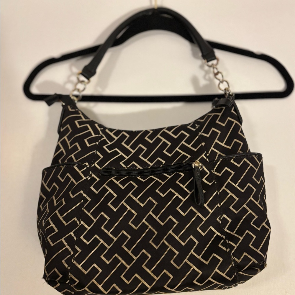 Tommy Hilfiger Black Geometric Shoulder Bag